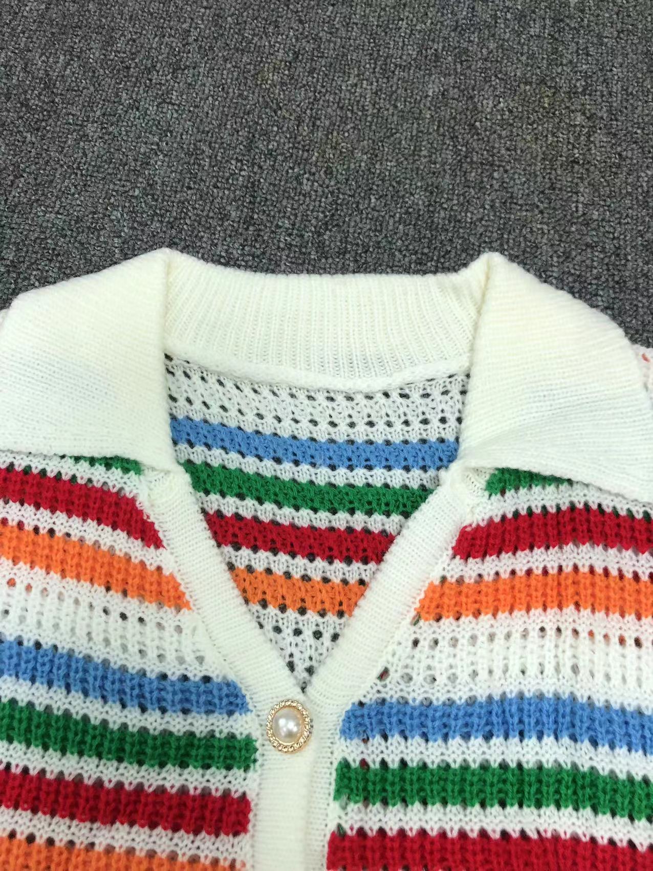 Knitted Contrast Color Two-piece Set