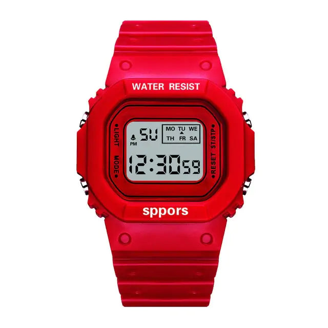 Square LED Digital Sportswear Watch