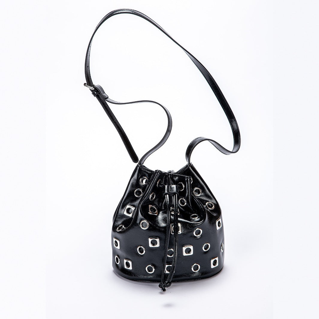 Valley Girl Rivet Bucket Crossbody Bag