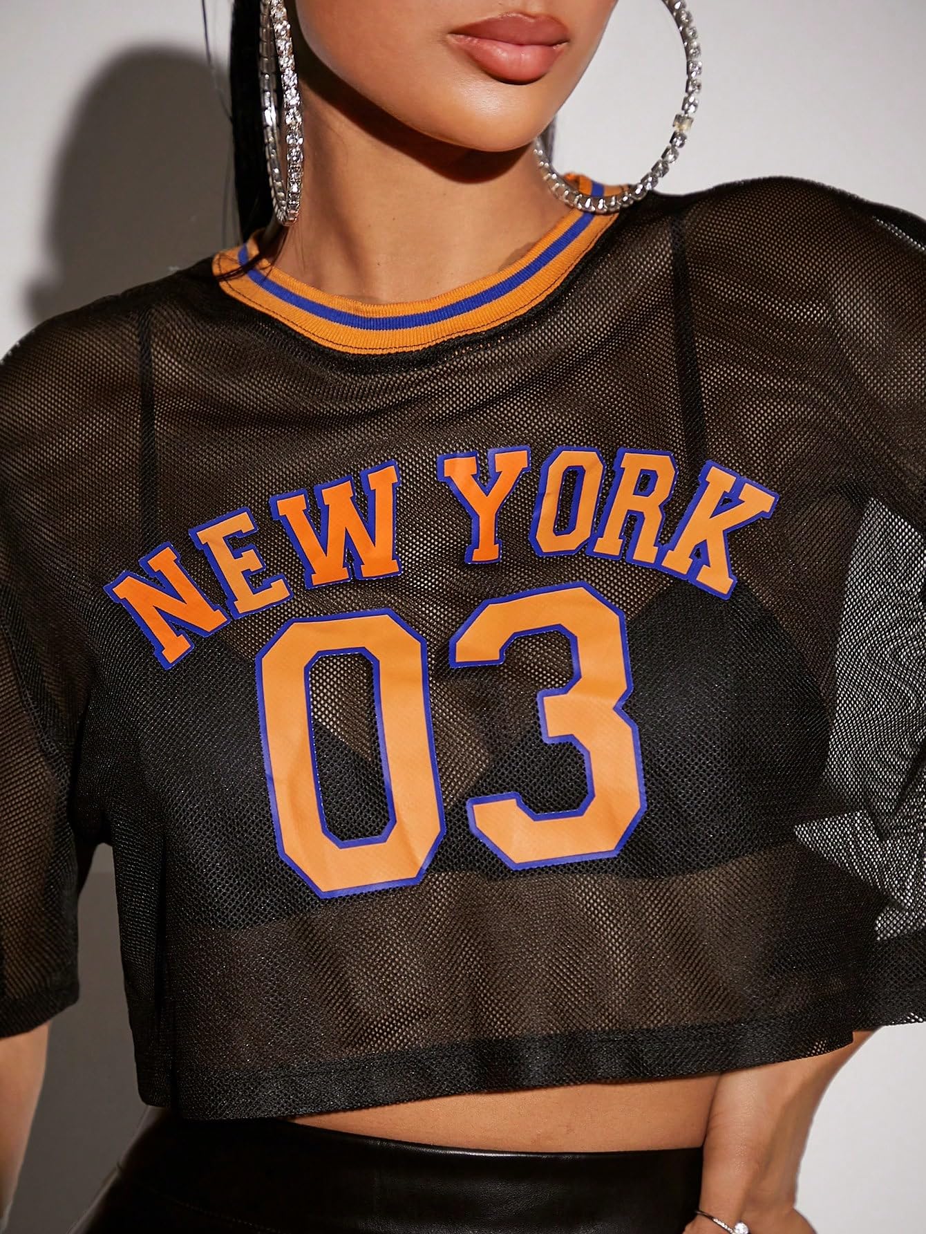 New York Graphic Jersey Crop Top