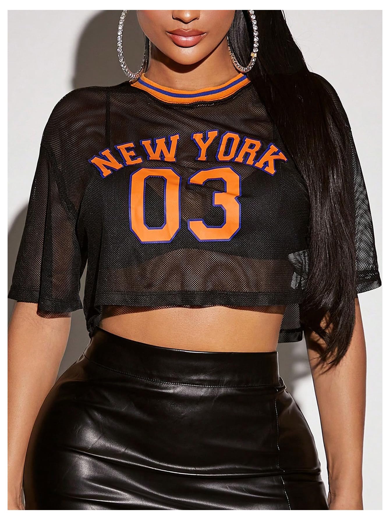 New York Graphic Jersey Crop Top