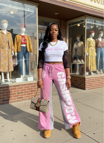 Money Moves CashFlow Letter Print Jogger Pants