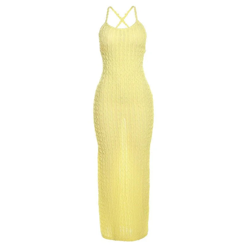 Forever Summer Textured Strap Maxi Dress