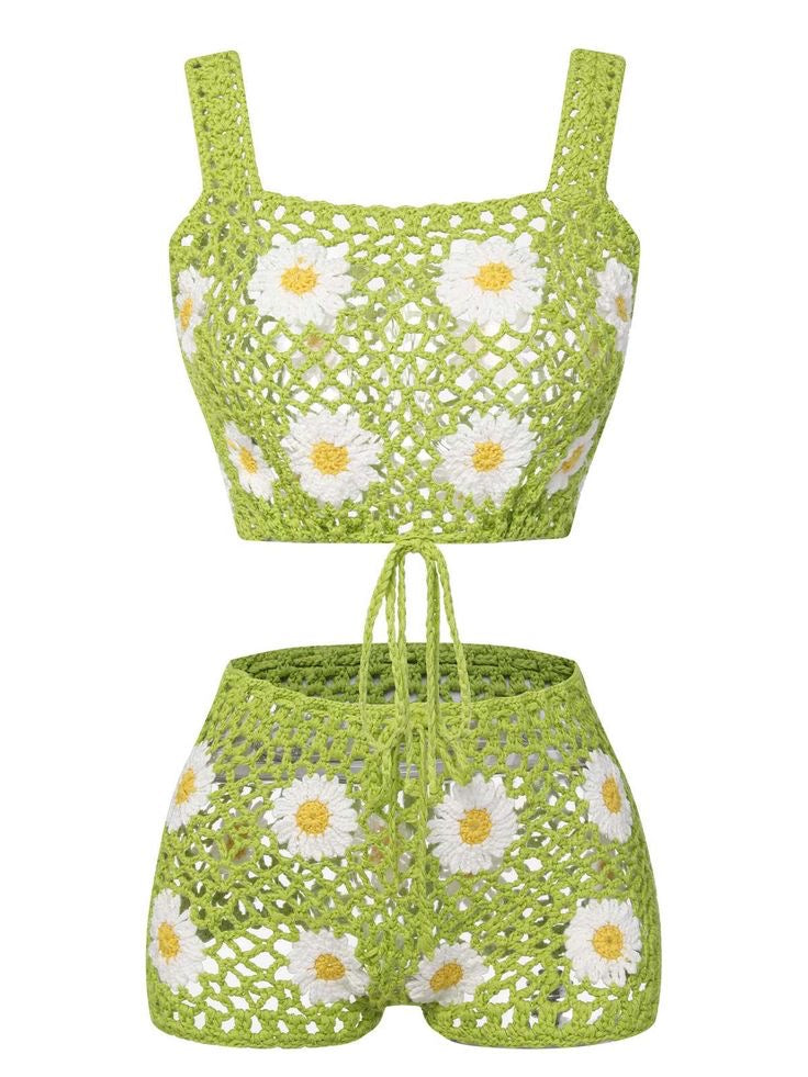 I Dream of Daisy Crochet Two-Piece Cover Up