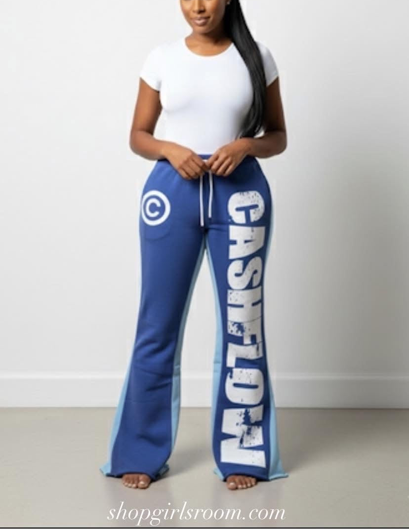 Money Moves CashFlow Letter Print Jogger Pants