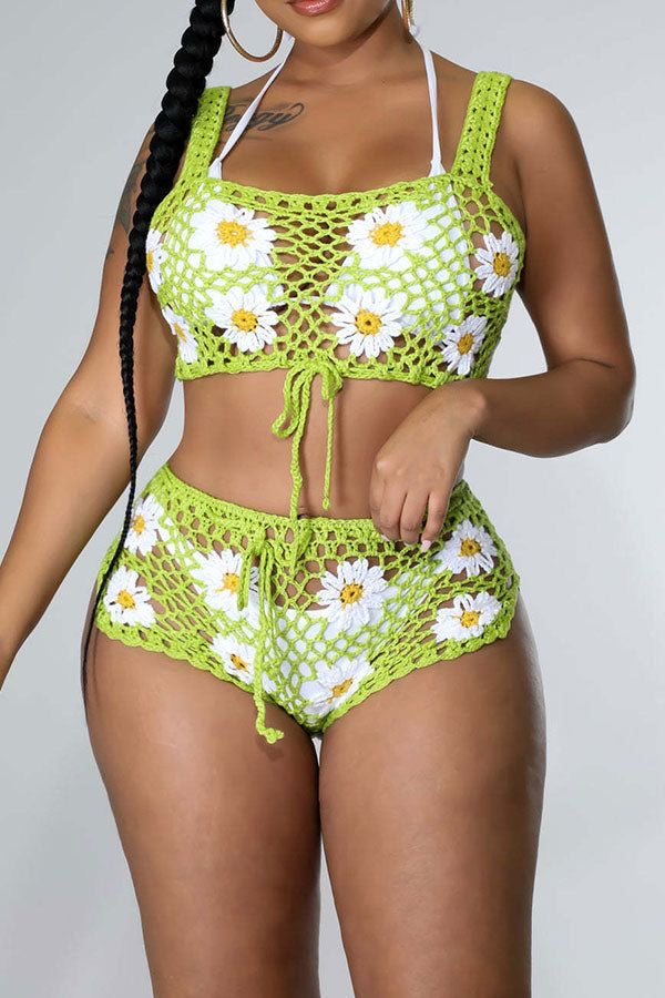 I Dream of Daisy Crochet Two-Piece Cover Up
