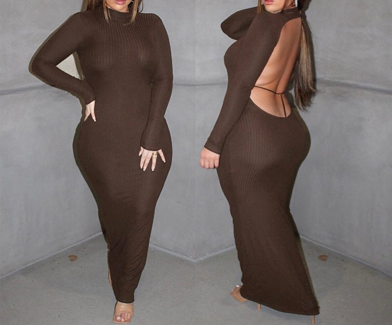 For The Girls Open Back Long Sleeve Dress