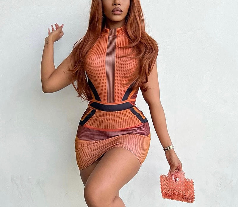 No Time For You Sleeveless Slim Fit Wrapped Hip Dress