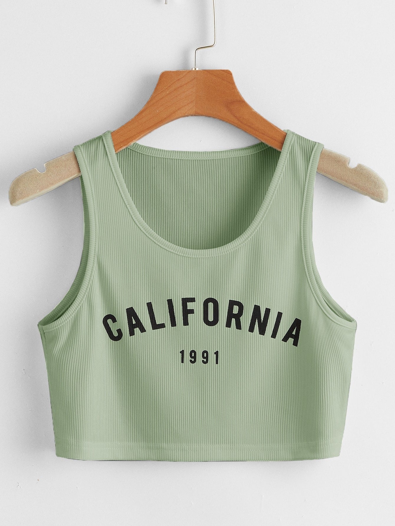 Cali Girl Sleeveless Ribbed Crop Tee