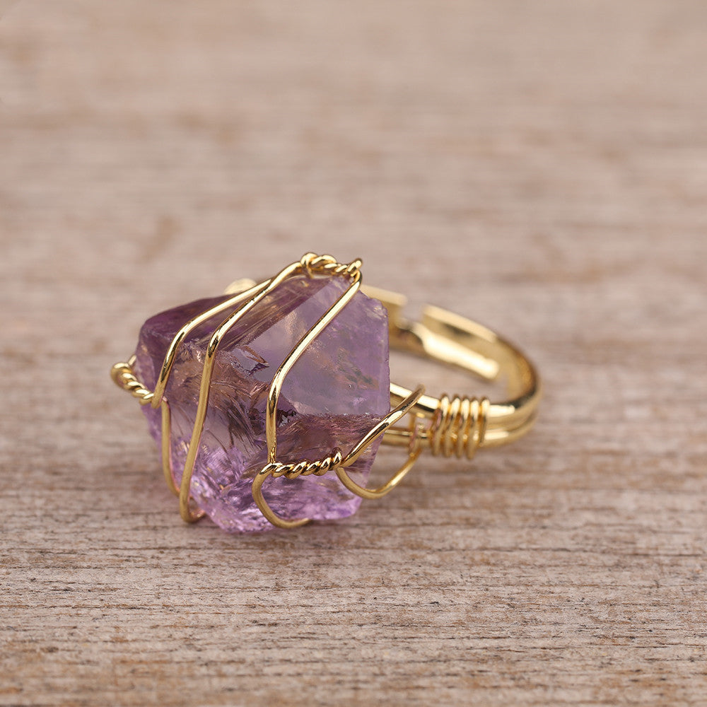 Serving Purpose Natural Gemstone Gold Finger Ring