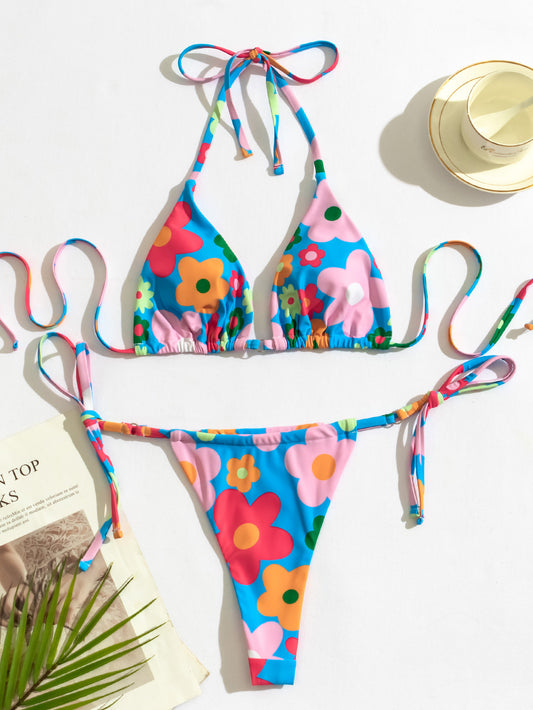 Life Is A Beach Flower Print Bikini