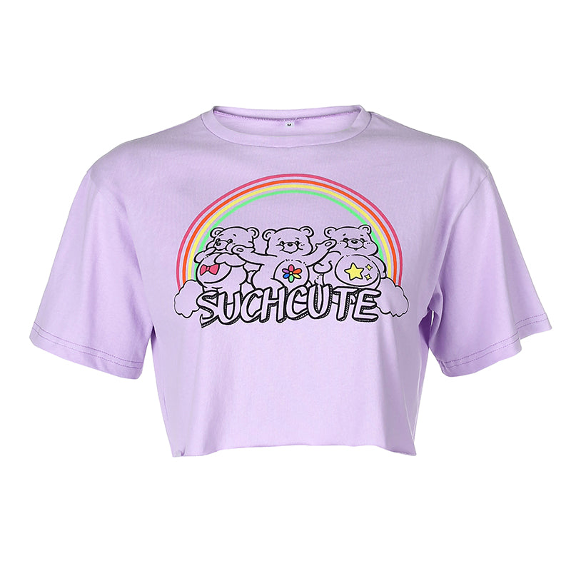 Beary Cute Short Crop Graphic Tee