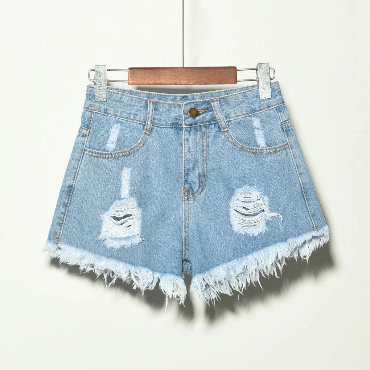 Sweet Georgia Peach Fringe Denim Shorts