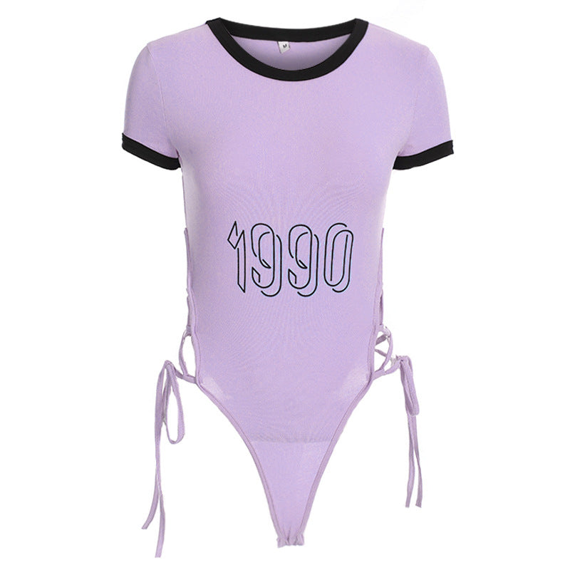 Year of 1990 High Waist Shaping Lace-up Bodysuit