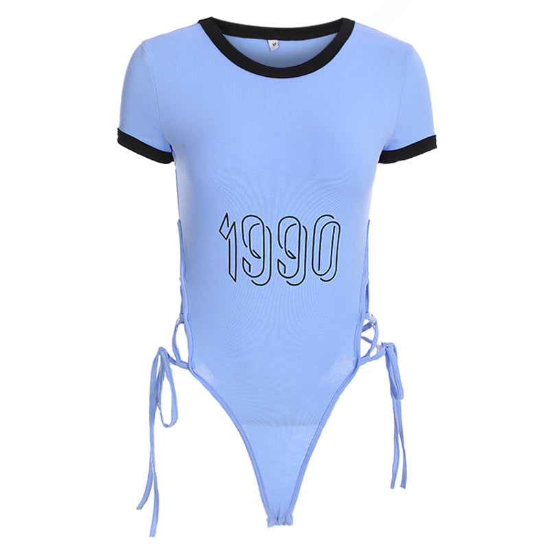 Year of 1990 High Waist Shaping Lace-up Bodysuit