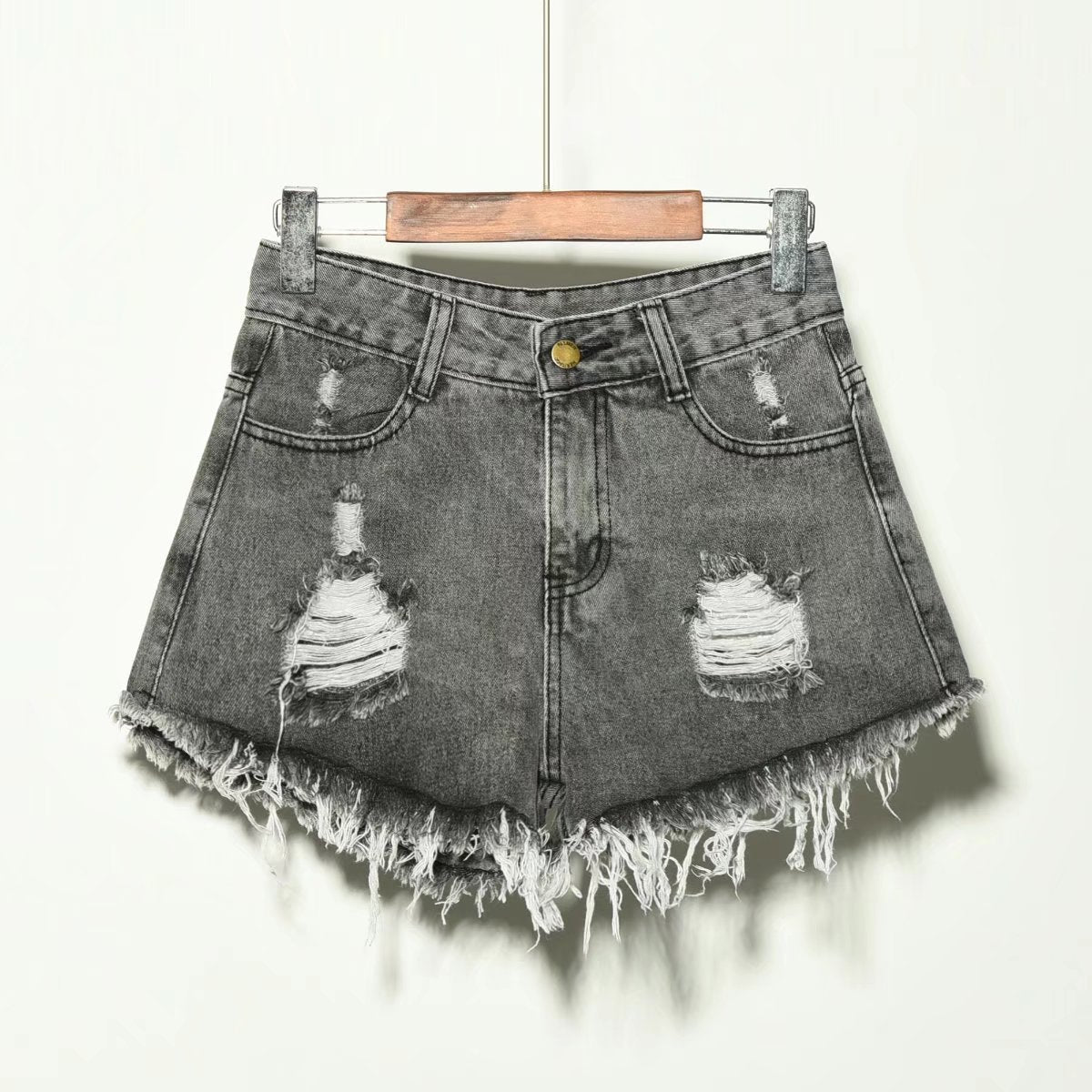 Sweet Georgia Peach Fringe Denim Shorts