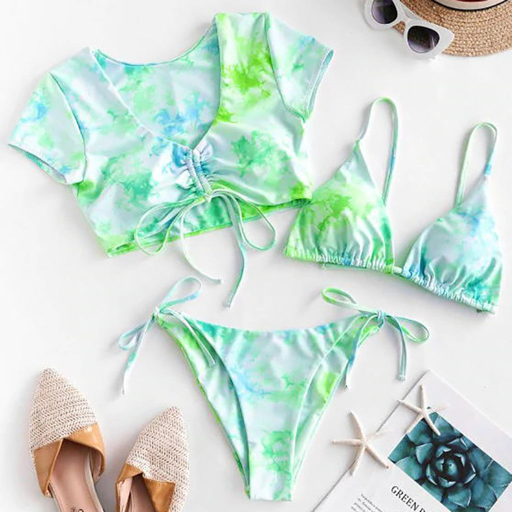 Early Vacay Three-piece Bikini Set