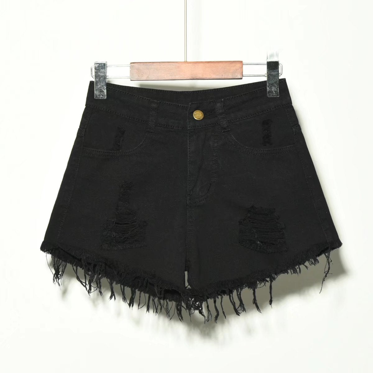 Sweet Georgia Peach Fringe Denim Shorts