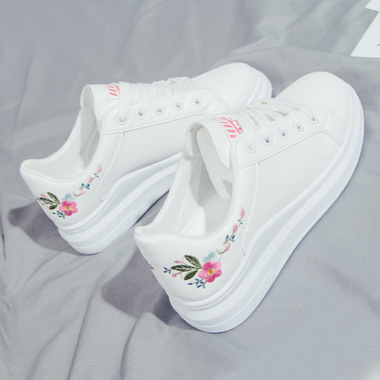 Really A Girls Girl Casual Embroidered White Sneakers