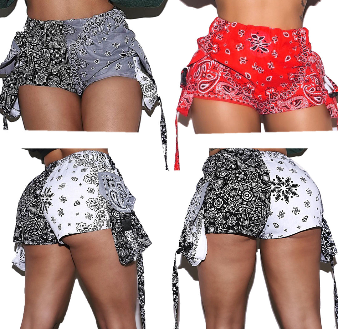 Little Miss Bad Girl High Waist Stretch Bandana Shorts