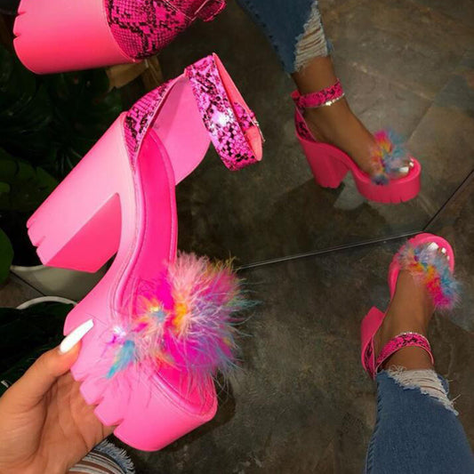 Fluffy Sugar Platform Heels