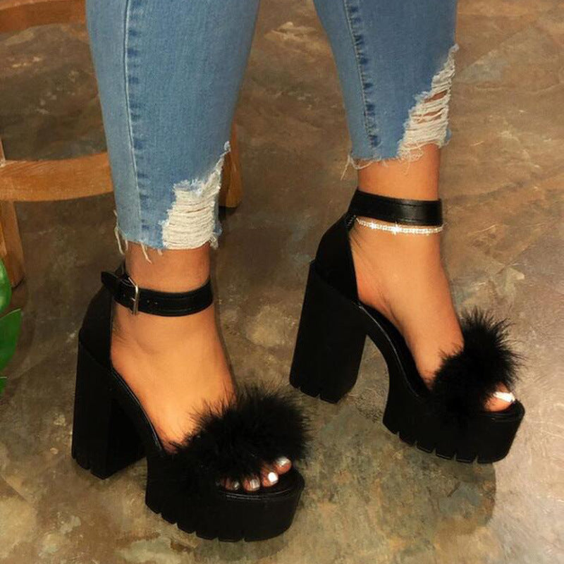 Fluffy Sugar Platform Heels