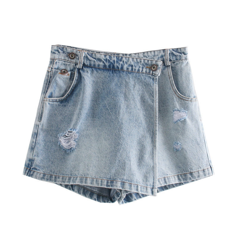 I Can Have Both High Waist Denim Skort