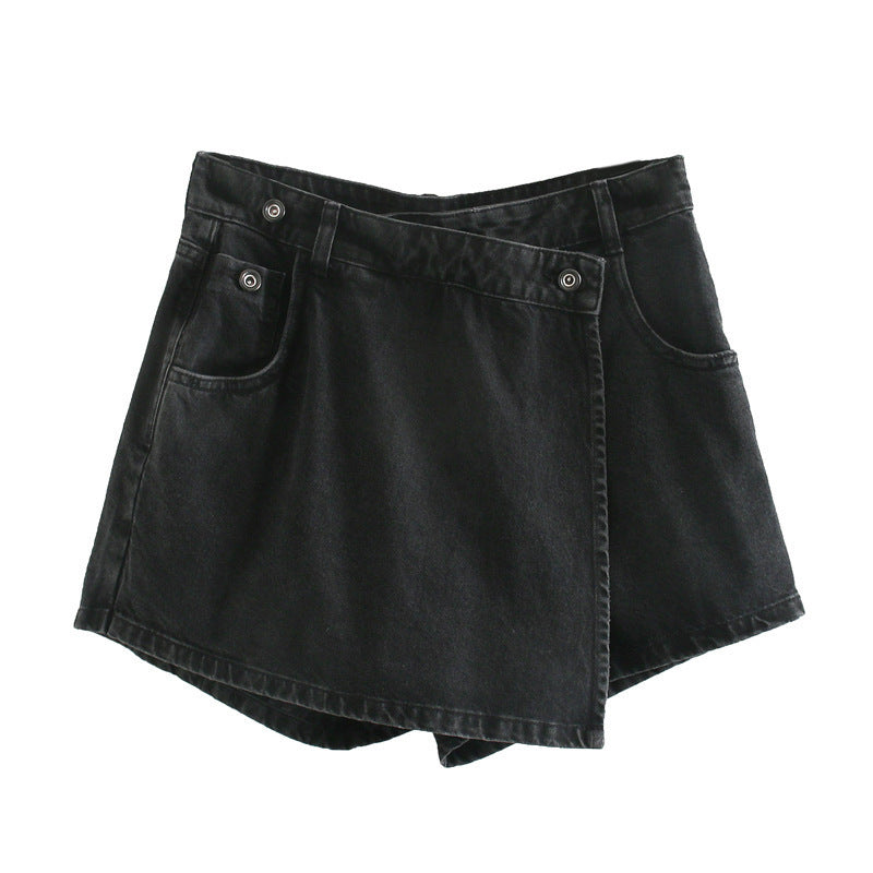 I Can Have Both High Waist Denim Skort