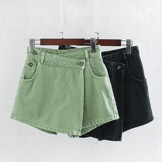 I Can Have Both High Waist Denim Skort