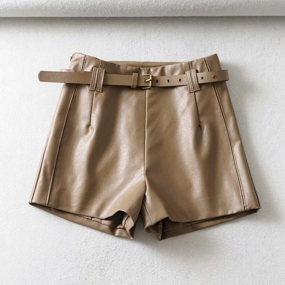 Business With Pleasure High-waist Leather Shorts