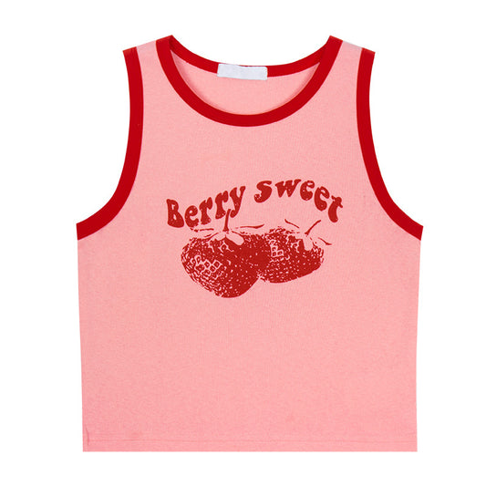 Berry Sweet Girl Sleeveless Crop Tee