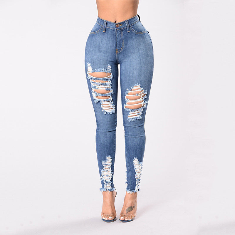 Hot Top-Pick Stretch Ripped Jeans