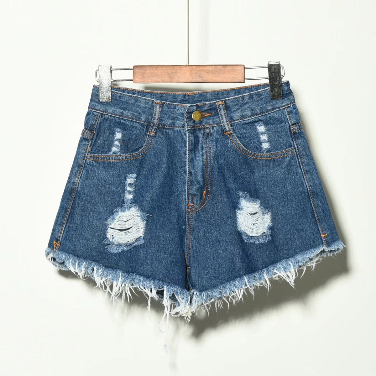 Sweet Georgia Peach Fringe Denim Shorts