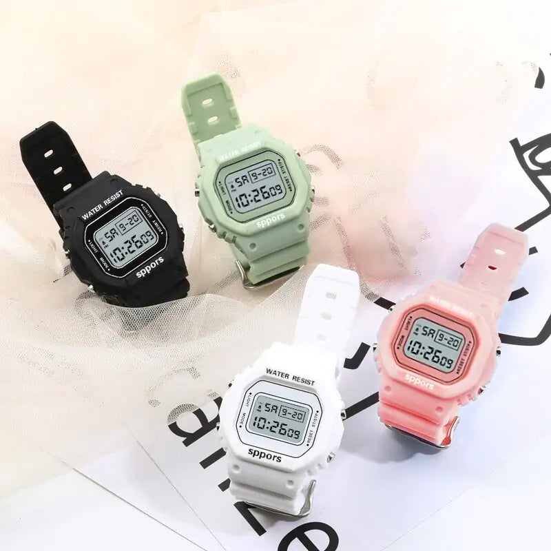 Square LED Digital Sportswear Watch