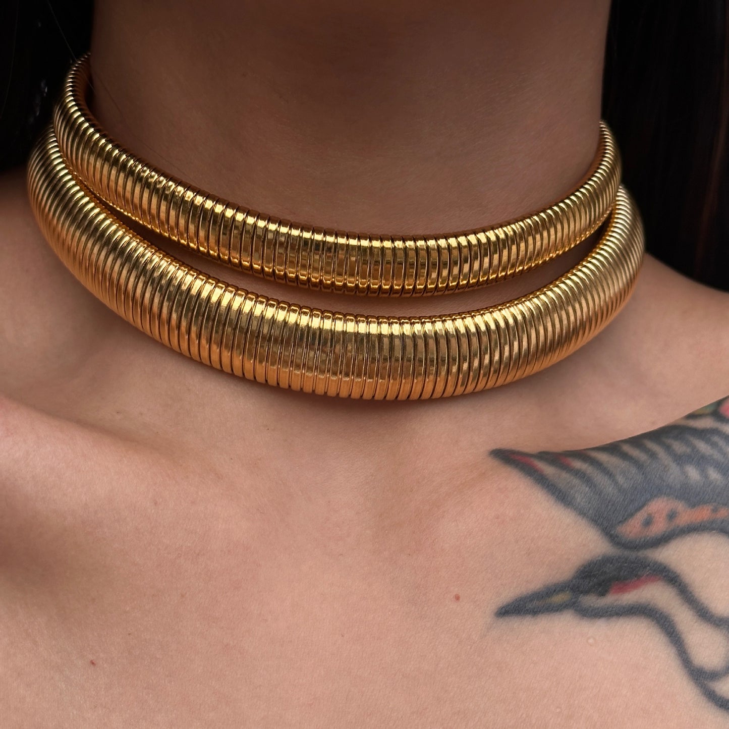 Gypsy Choker Gold and Silver Necklace