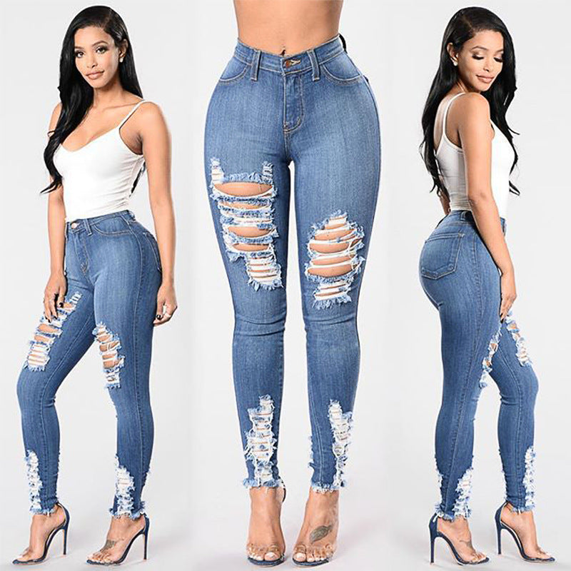 Hot Top-Pick Stretch Ripped Jeans