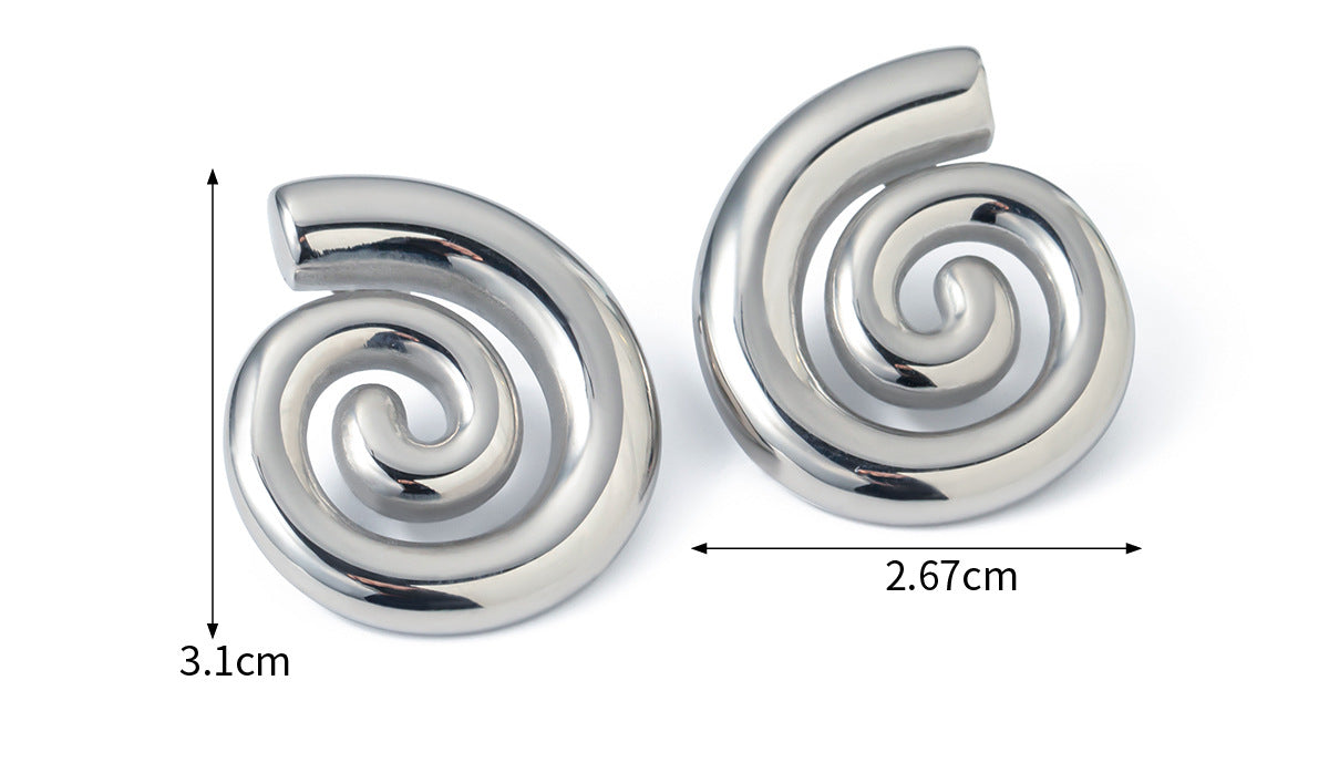 Stainless Steel Pinwheel Earrings