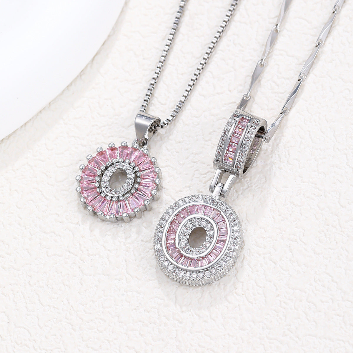 Pink Paradigm Initial Necklace Set