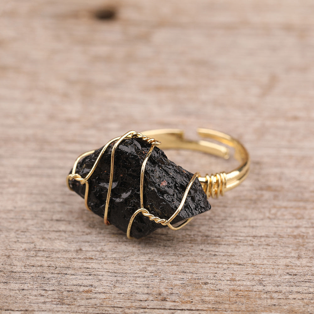 Serving Purpose Natural Gemstone Gold Finger Ring