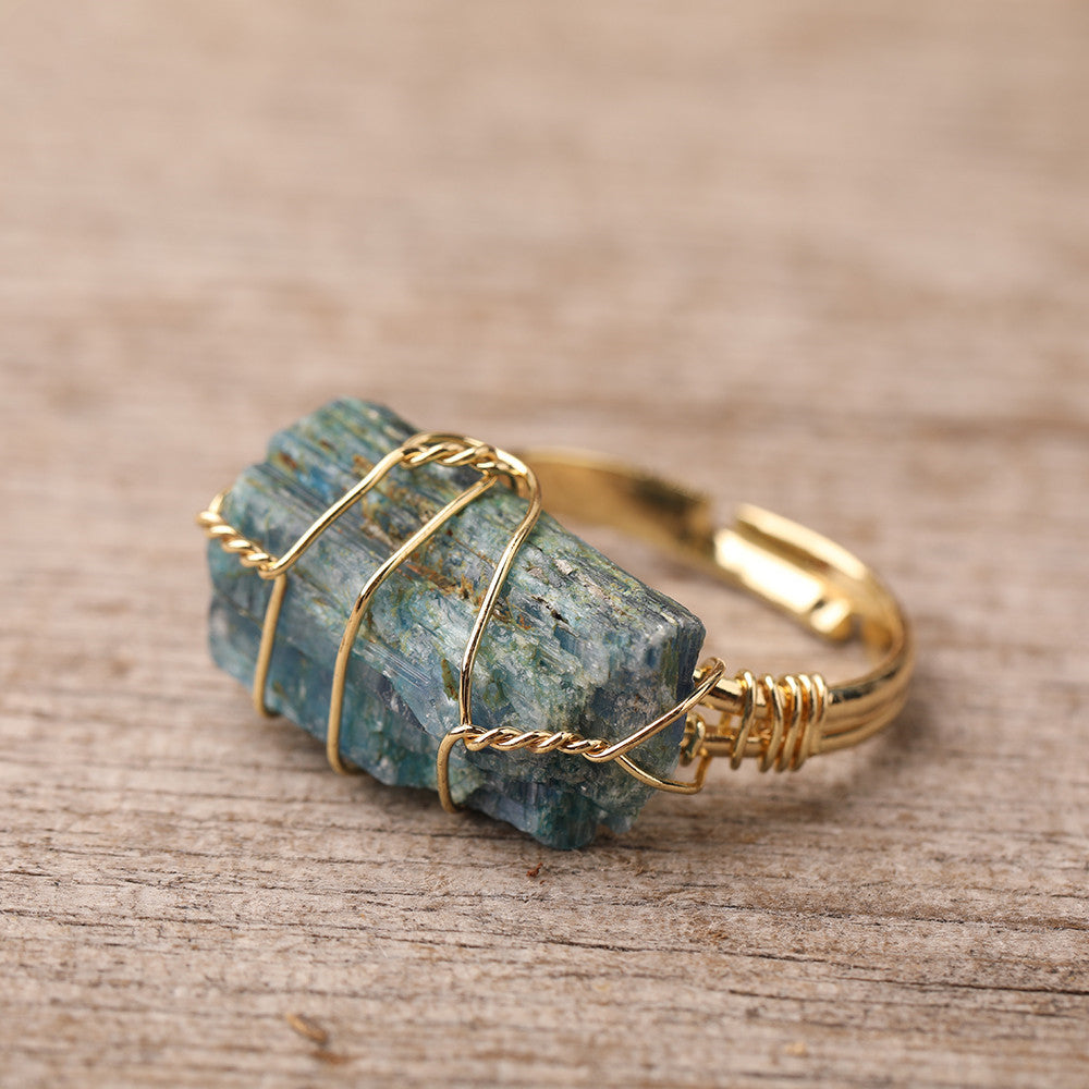 Serving Purpose Natural Gemstone Gold Finger Ring