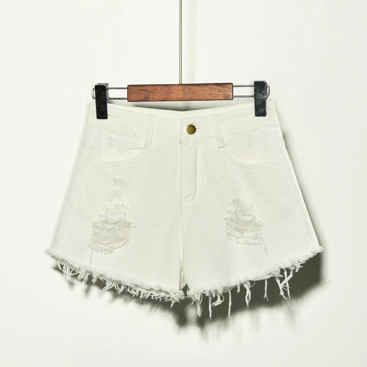 Sweet Georgia Peach Fringe Denim Shorts