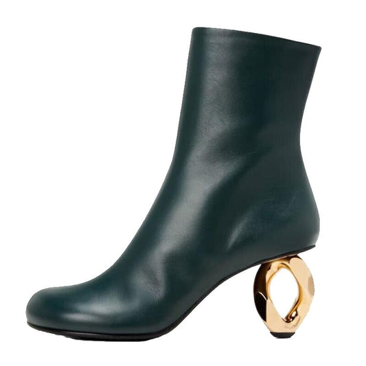 Aria Leather Round Toe Ankle Boot