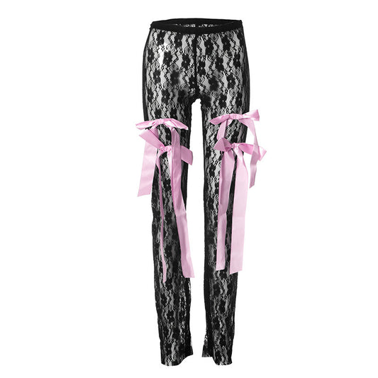 Girly Tingz Lace Bow Leggings