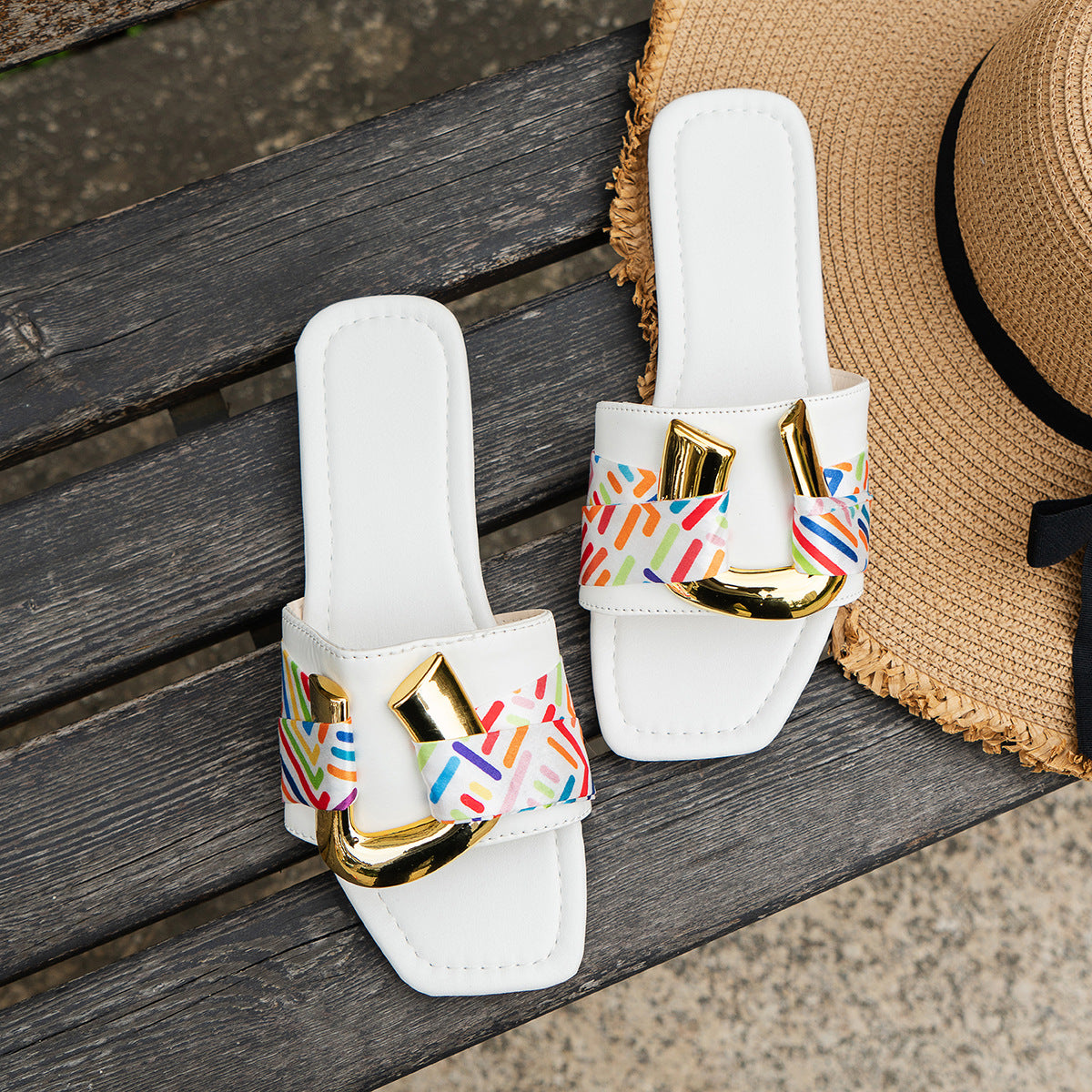 Square Toe Summer Beach Sandals