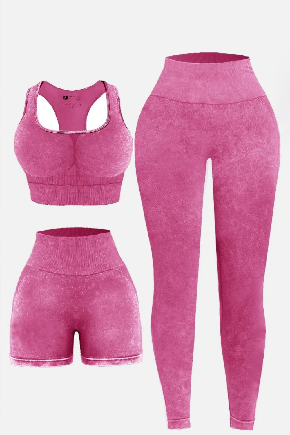 Run It Up 3 Piece Washed Activewear Set