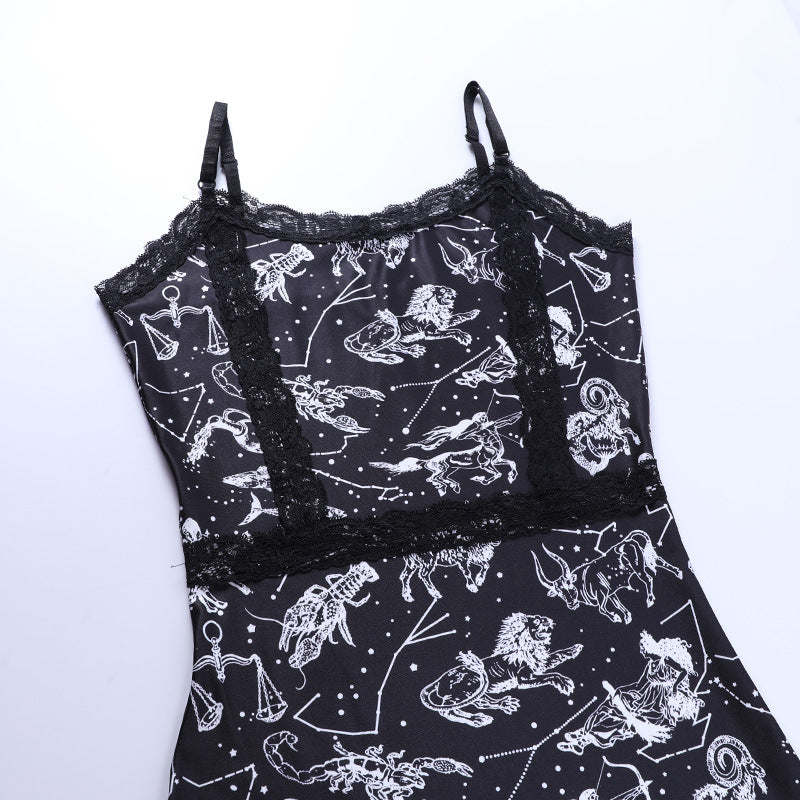 Midnight Cruise Lace Cotton Silk Dress