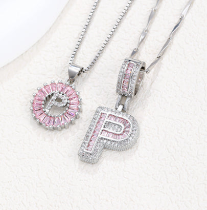 Pink Paradigm Initial Necklace Set