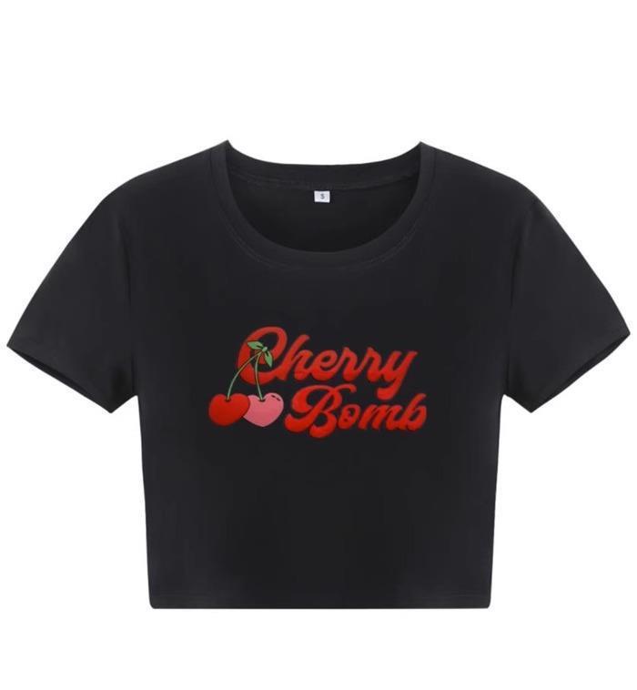 Always Sweet Cherry Bomb Crop Tee