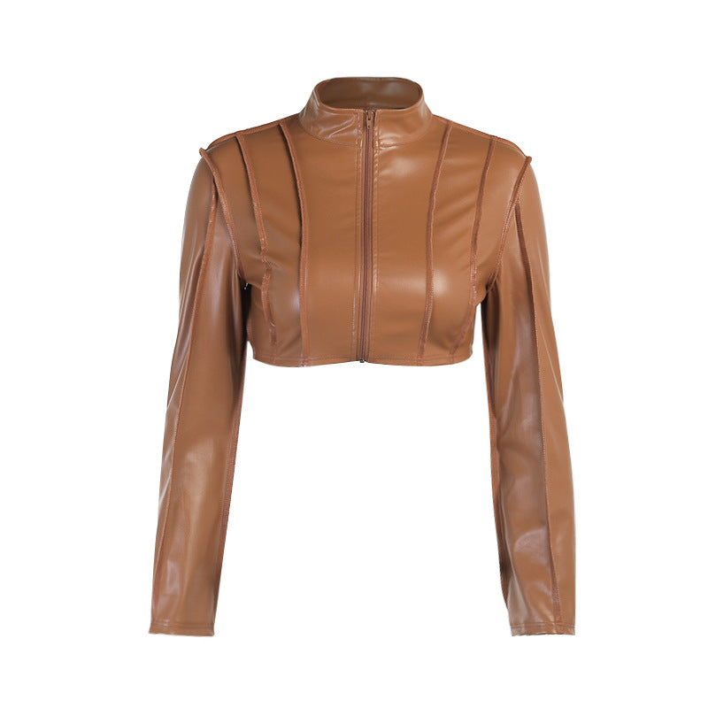 It’s Peek Season Long-sleeve Leather Short Jacket