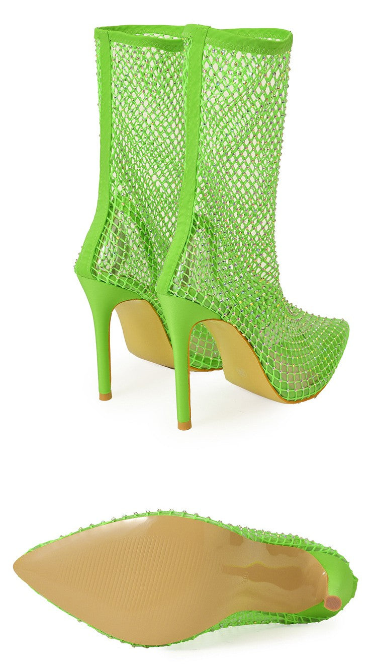 Go & Glow Sexy Mesh Stoned High Heels